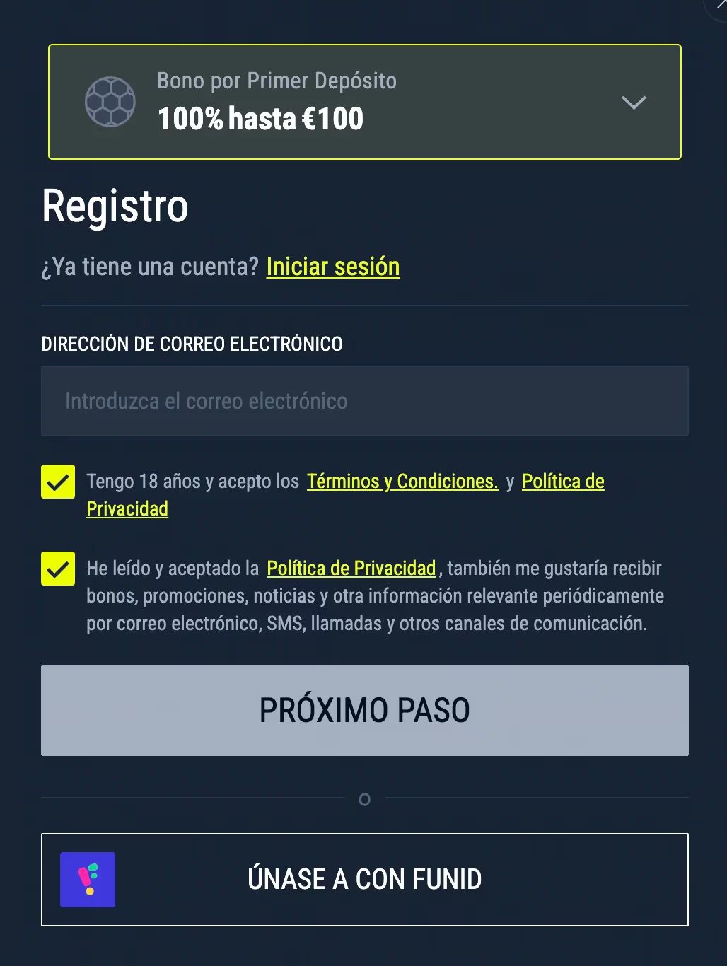 registro rabona login
