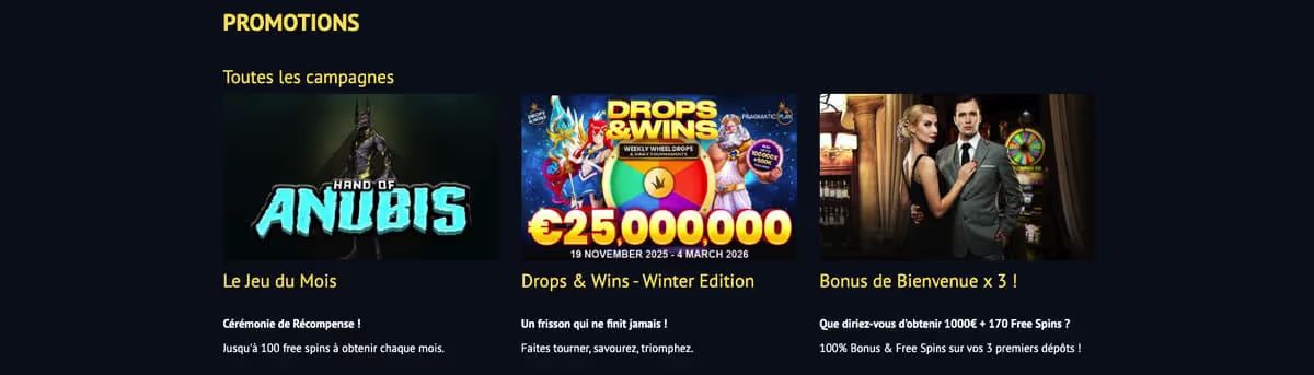 Viggoslots Bonus-Übersichtsseite mit verschiedenen Angeboten