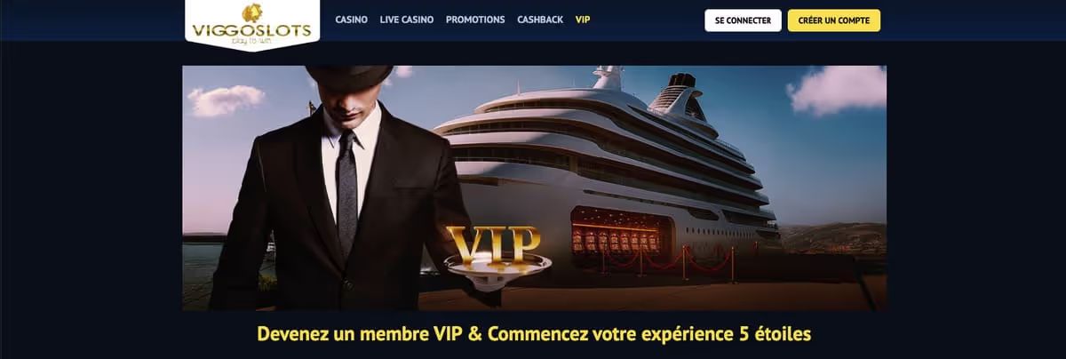 Interface du tableau de bord Viggoslots VIP montrant les statistiques de cashback et les niveaux