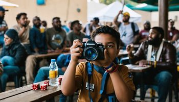 شعار كأس العالم 2034 بجانب العلم السعودي، احتفالاً بفوز السعودية باستضافة البطولة ودعم رؤية 2030.