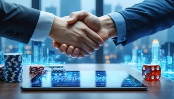 صورة توضيحية لتنظيم اليانصيب والألعاب التجارية في الإمارات تحت هيئة GCGRA، مع رموز كازينو وامتثال مالي وحماية المستهلك وتأثيرها على مشروع Wynn برأس الخيمة