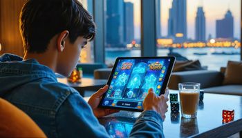 شخص يستخدم هاتفًا ذكيًا للعب ألعاب كازينو Gamzix، يبرز تركيز الشركة على الألعاب المخصصة للجوال.