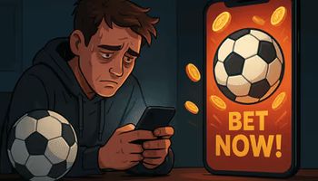 Addiction aux paris sportifs en ligne – joueur isolé devant écran de jeu.