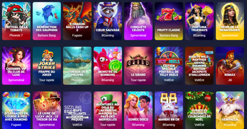 jeux disponibles sur 8SpinCasino