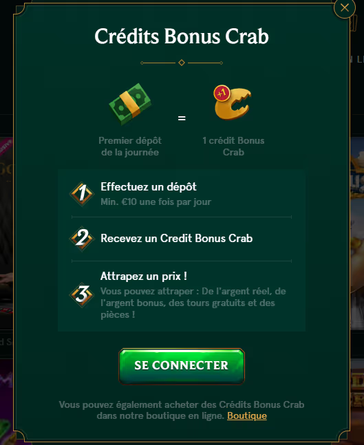 Bonus Crab de Casinia