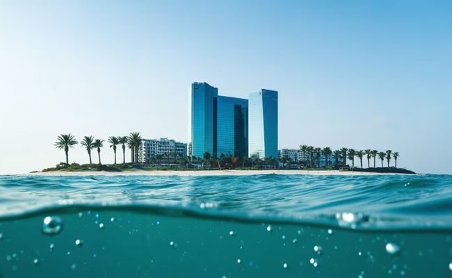 رندر ثلاثي الأبعاد لمنتجع وين المرجان مع كازينو فاخر وفنادق فخمة في رأس الخيمة، الإمارات 2027