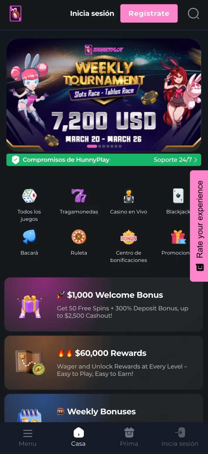 hunnyplay casino movil