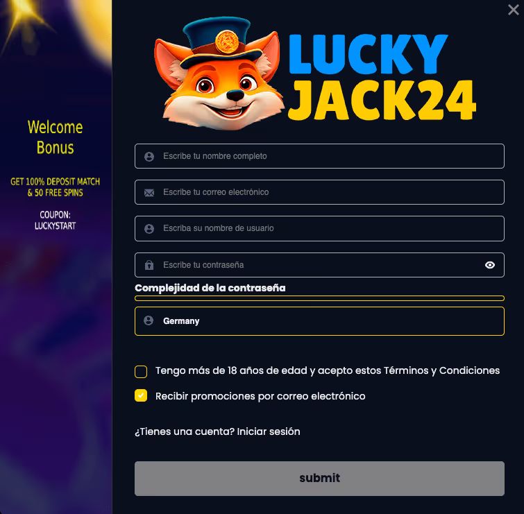 registro en luckyjack24